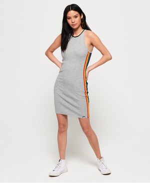 Superdry Sporty Taped Ribbed Női Ruhák Szürke | JLOIM1450